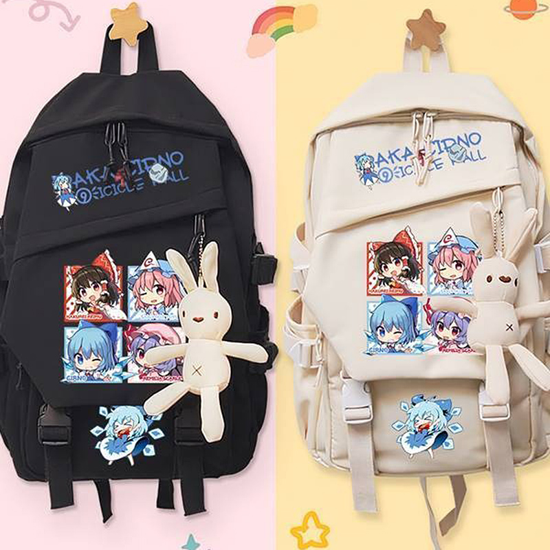 School Backpack Teen - 44×31×13 cm Siyah Haki, Touhou Projesi,
