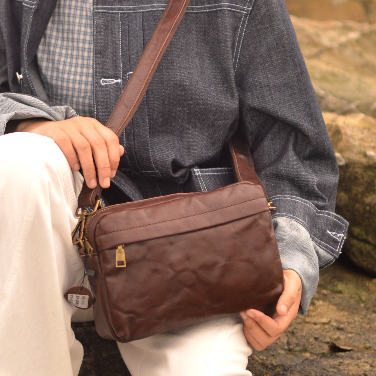 Leather Backpack Vintage - AETOO Yeni tasarlanmış vintage çapraz askılı