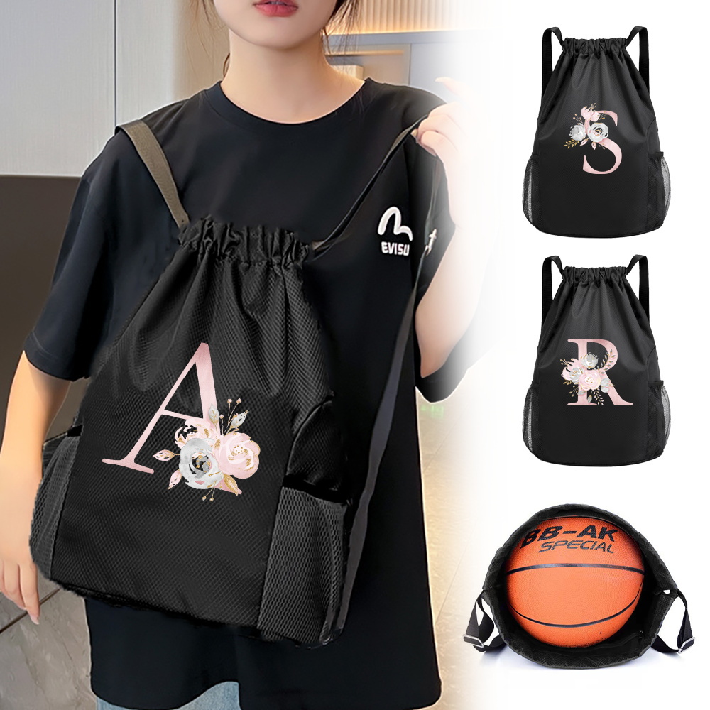 Drawstring Gym Bag - Siyah büzgülü çanta, spor sırt çantası,