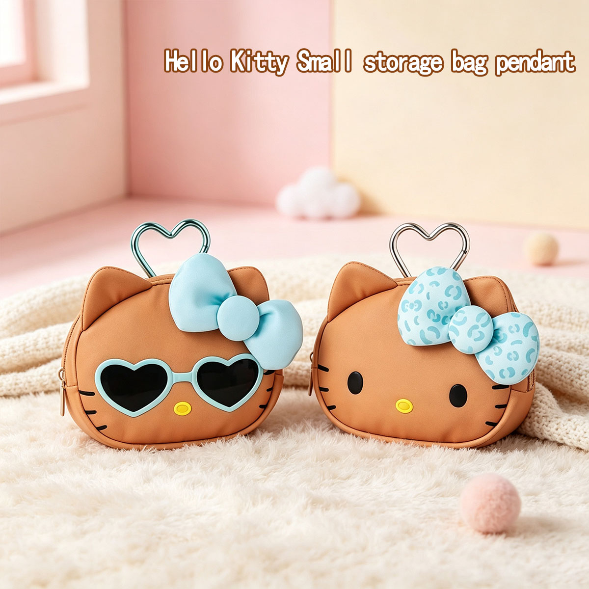 Mini Backpack Purse - Sevimli Kahverengi Hello Kitty Mini Saklama
