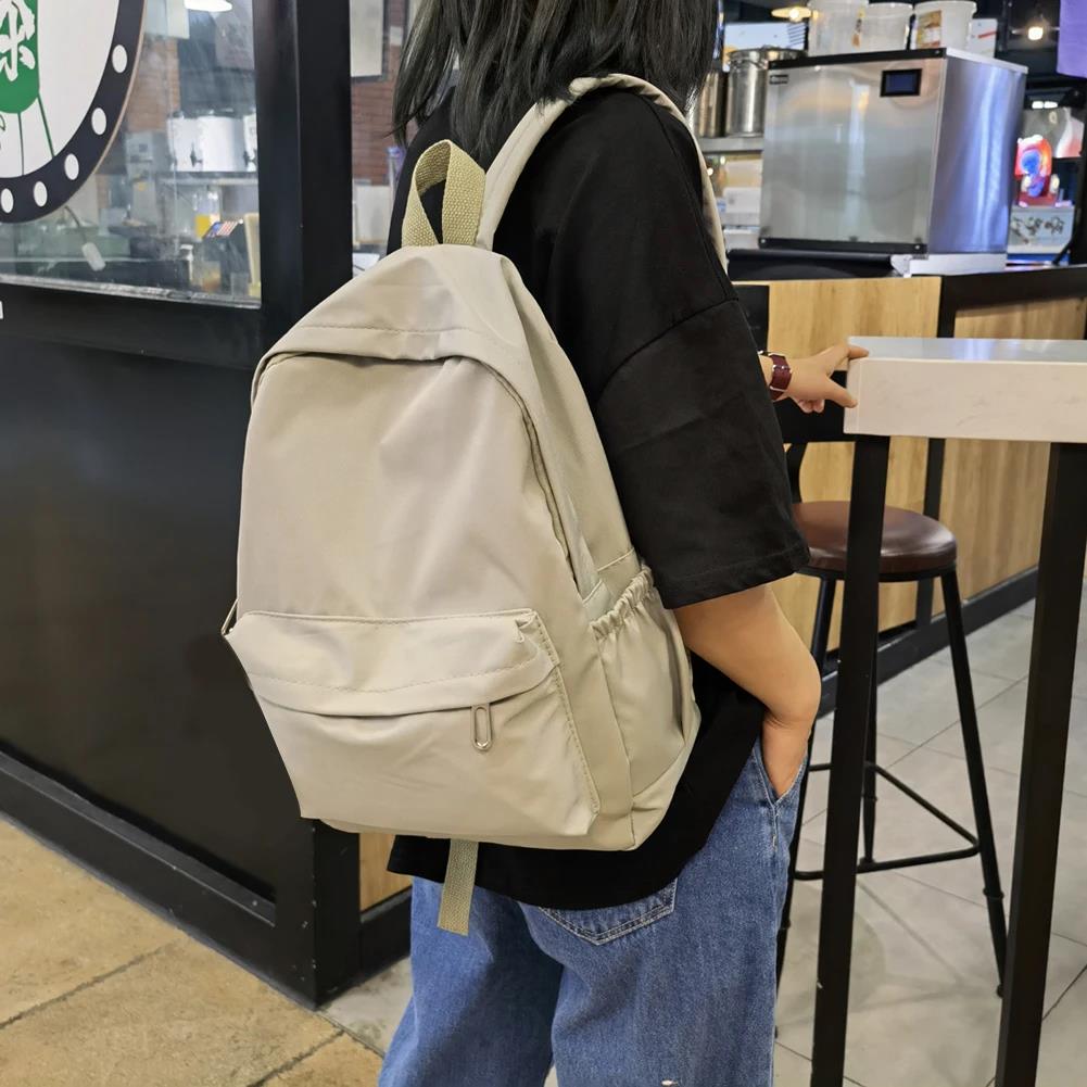 School Backpack Teen - Düz Renk Naylon Tiki Sırt Çantası