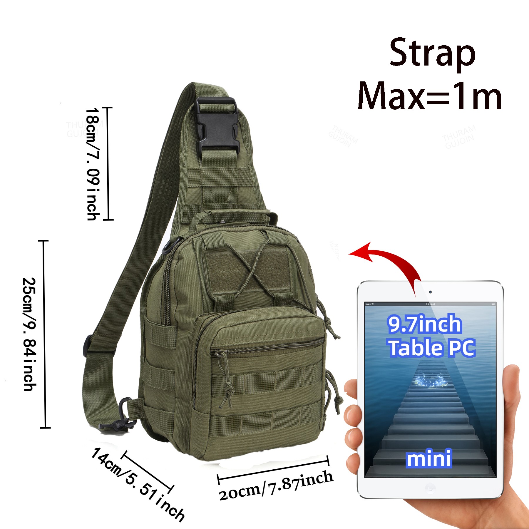 THURAM Açık Taktik Çanta Sırt  - Sling Backpack Shoulder incelemesi ve fiyatı