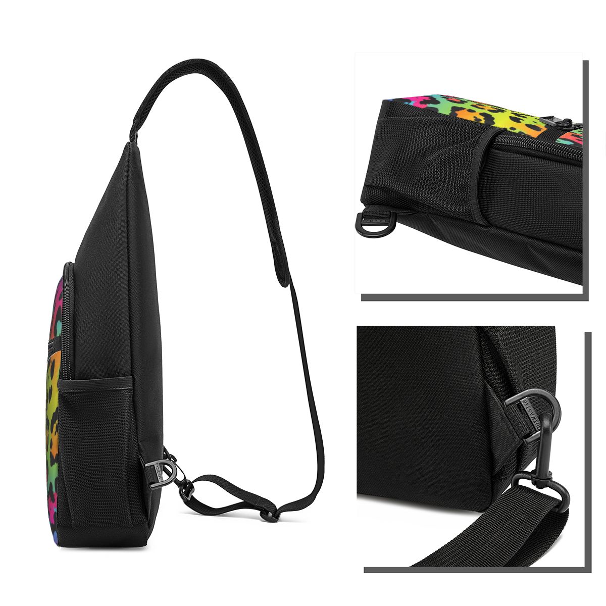Gökkuşağı Leopar Baskı Göğüs Ç - Sling Backpack Shoulder incelemesi ve fiyatı