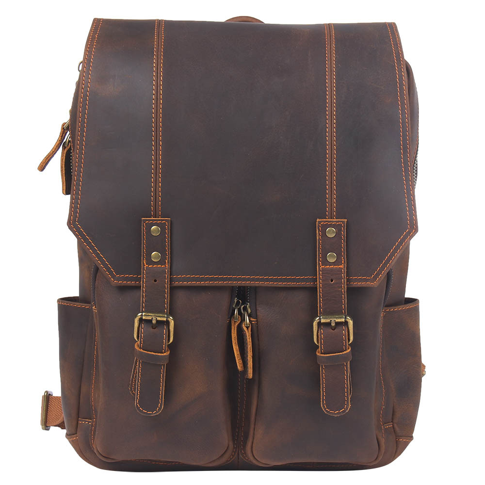 Lüks Retro Büyük Kapasiteli Cr - Leather Backpack Vintage incelemesi ve fiyatı